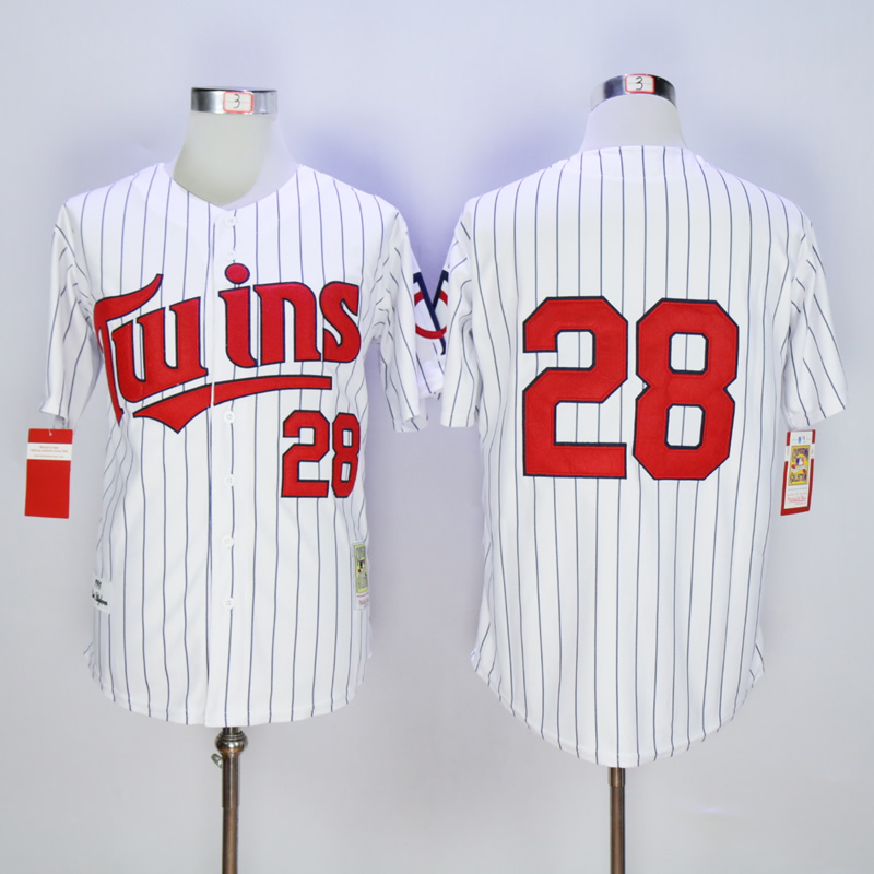 Men Minnesota Twins #28 Blyleven White Throwback 1991 MLB Jerseys